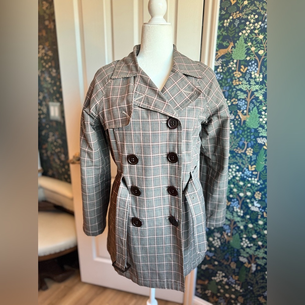 Dollhouse Checkered Trench Coat - Brown and Pink​